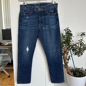 Fidelity Denim Slash Boyfriend Jean on Rhapsody Blue, Size 26